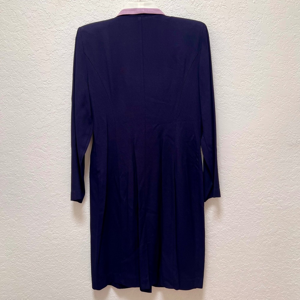 Vintage J. Taylor Navy Blue Blazer Dress Shawl Collar Double Breasted Size 14 - Picture 6 of 6